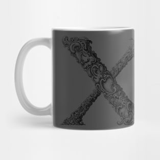 Vintage Initial Letter Lettering Alphabet X Mug